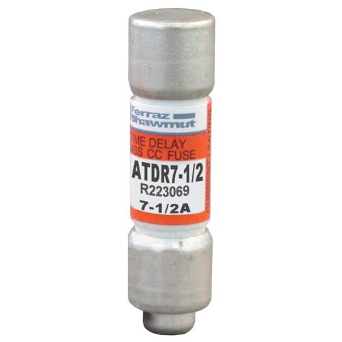 Product image for Mersen ATDR7-1/2 Class CC / Time Delay Amp-Trap 2000 ATDR Fuse - 7-1/2amp. (AC: 600VAC, 200kA I.R. DC: 300VDC, 100kA I.R.)