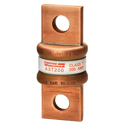 Product image for Mersen A3T200 Class T / Fast-Acting A3T Fuse - 200amp. High current limitation / small physical size. Rated 300 volts AC / 160 volts DC