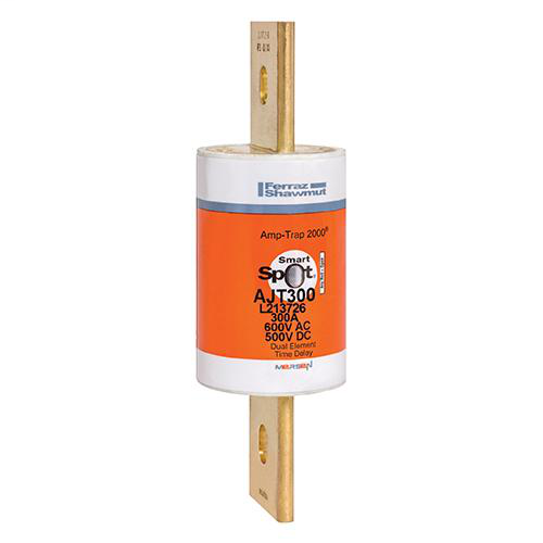 Product image for Mersen AJT300 Class J - Time Delay Amp-Trap 2000 SmartSpot AJT Fuse - 300amp. Rated 600 volts AC, 500 volts DC