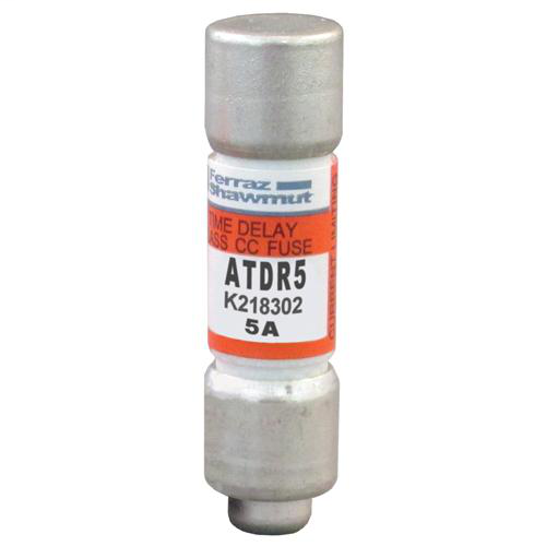 Product image for Mersen ATDR5 Class CC / Time Delay Amp-Trap 2000 ATDR Fuse - 5amp. (AC: 600VAC, 200kA I.R. DC: 300VDC, 100kA I.R.)