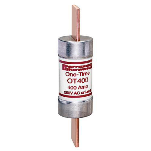Product image for Mersen OT400 Class K5 / One-Time General Purpose Fuse - 400amp. Rated 250 volts AC / DC