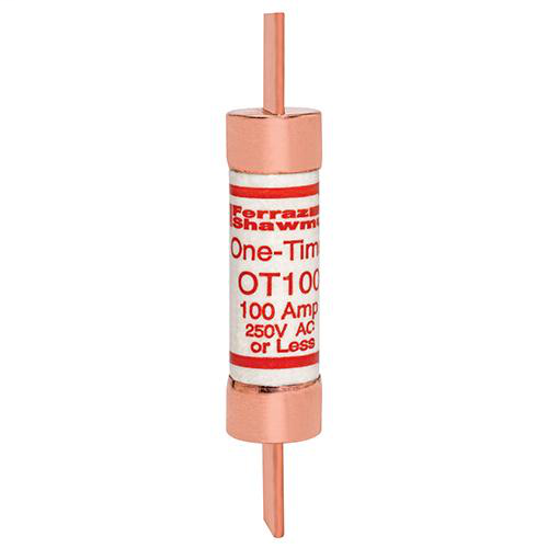 Product image for Mersen OT100 Class K5 / One-Time General Purpose Fuse - 100amp. Rated 250 volts AC / DC