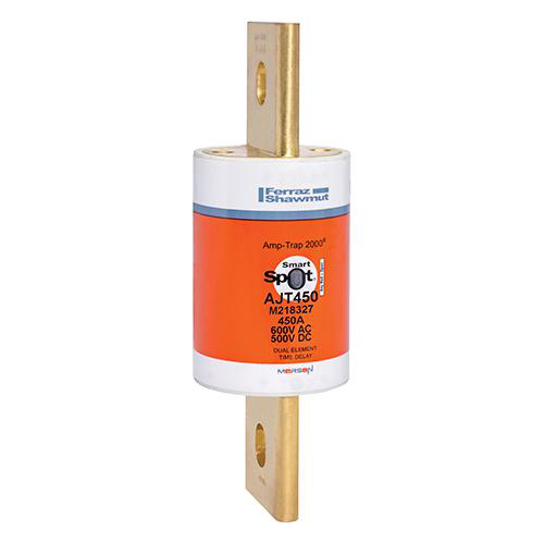 Product image for Mersen AJT450 Class J - Time Delay Amp-Trap 2000 SmartSpot AJT Fuse - 450amp. Rated 600 volts AC, 500 volts DC
