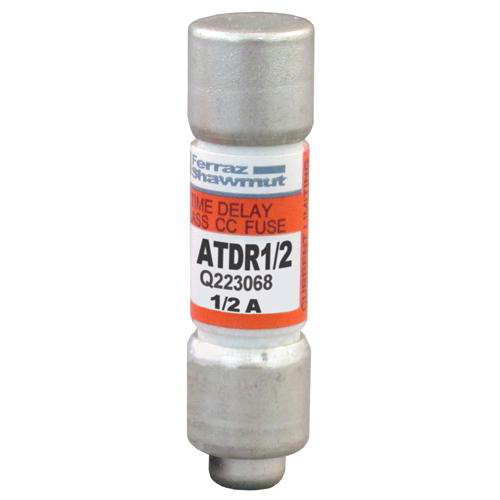 Product image for Mersen ATDR1/2 Class CC / Time Delay Amp-Trap 2000 ATDR Fuse - 1/2amp. (AC: 600VAC, 200kA I.R. DC: 300VDC, 100kA I.R.)