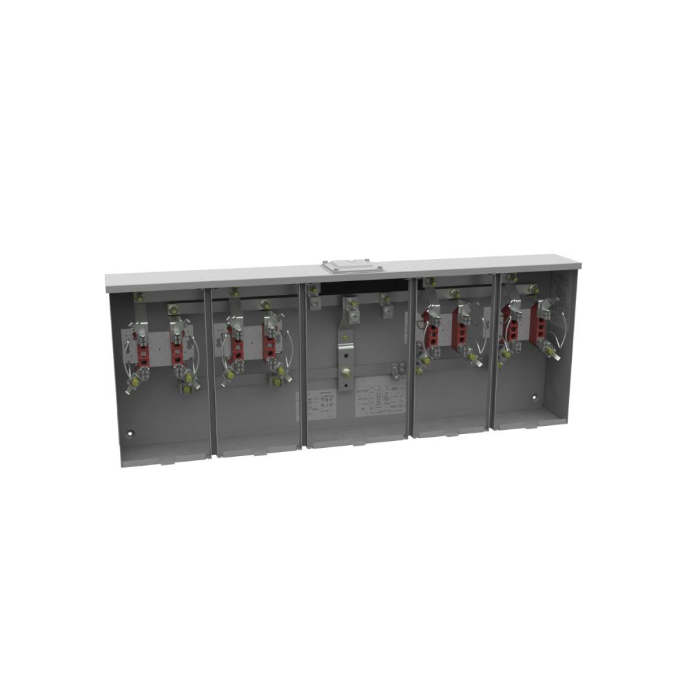 Ringless Meter Socket - 5.125L x 42.688W x16H - 150A - 4 Terminal - Large Hub Opening Adapted to Small Hub Opening