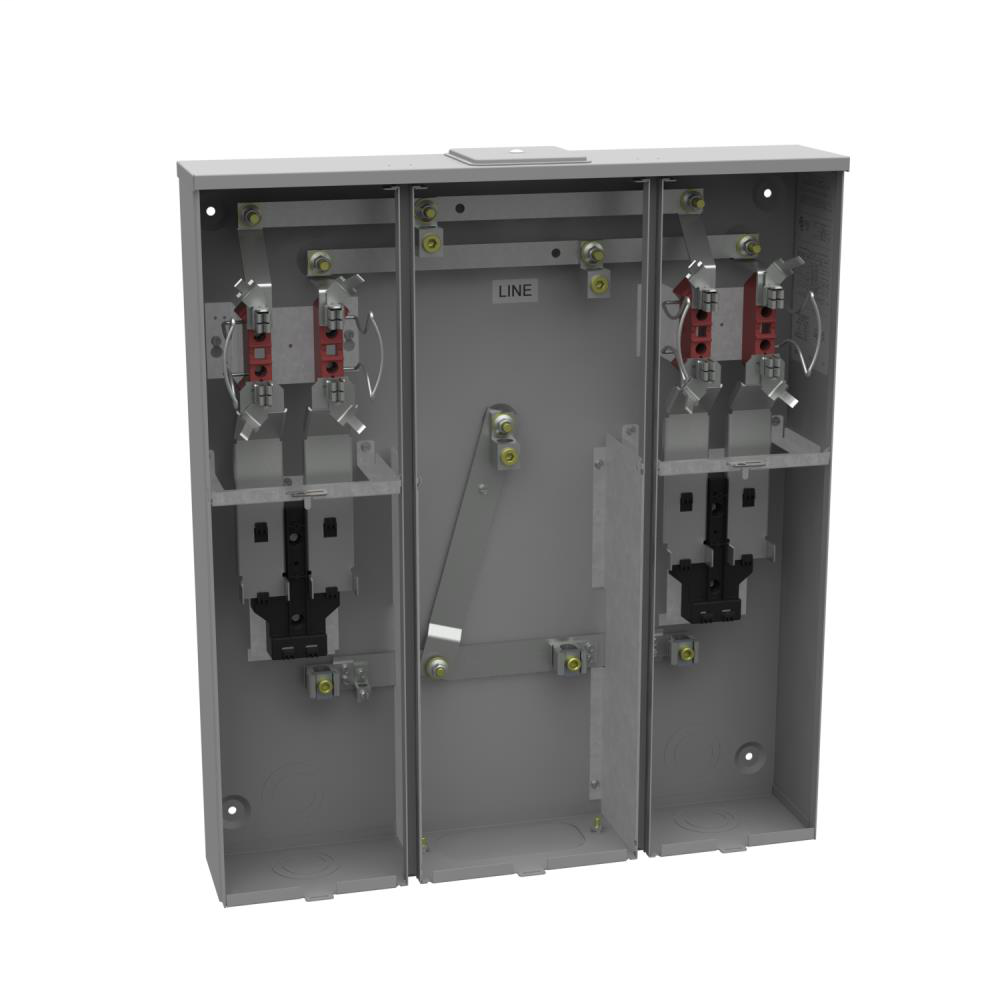 Ringless Meter Socket - 5.125L x 26.5W x30H - 100A - 4 Terminal - Large Closing Plate