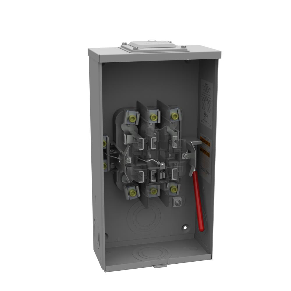 Ringless Meter Socket - 4.844L x 10W x18.5H - 200A - 7 Terminal - Large Hub Opening Adapted to Small Closing Plate
