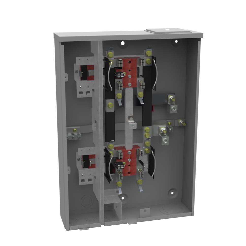 Ringless Meter Socket - 4.844L x 18W x25H - 125A - 4 Terminal - Large Closing Plate
