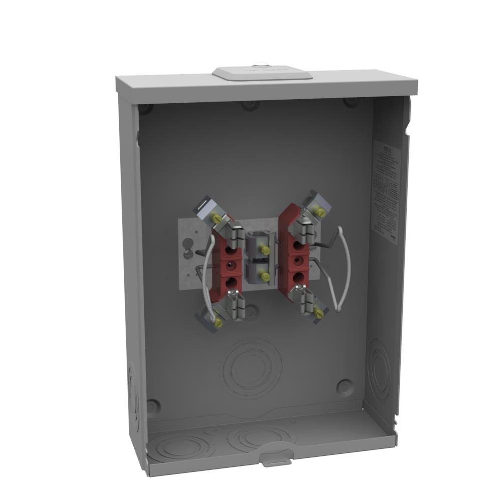 Ringless Meter Socket - 4.125L x 11W x15.5H - 125A - 4 Terminal - Small Closing Plate