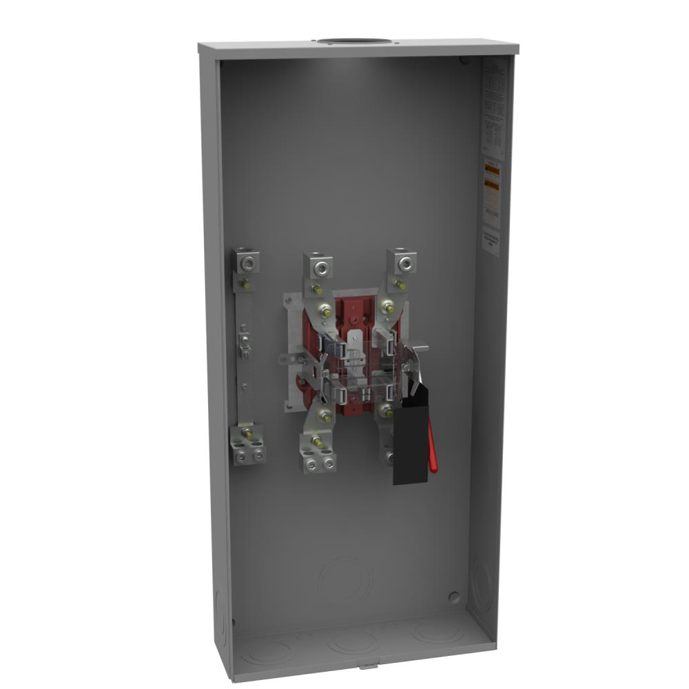 Ringless Meter Socket - 6L x 17.75W x38.75H - 320A - 5 Terminal - Large Hub Opening