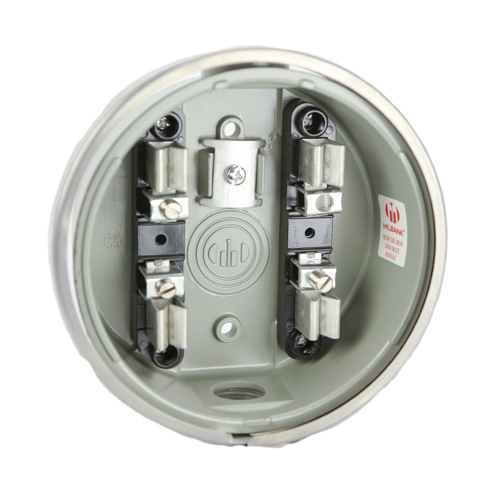 Ring Type Meter Socket - 2.25L x 6.625W x7.125H - 100A - 60 Hertz