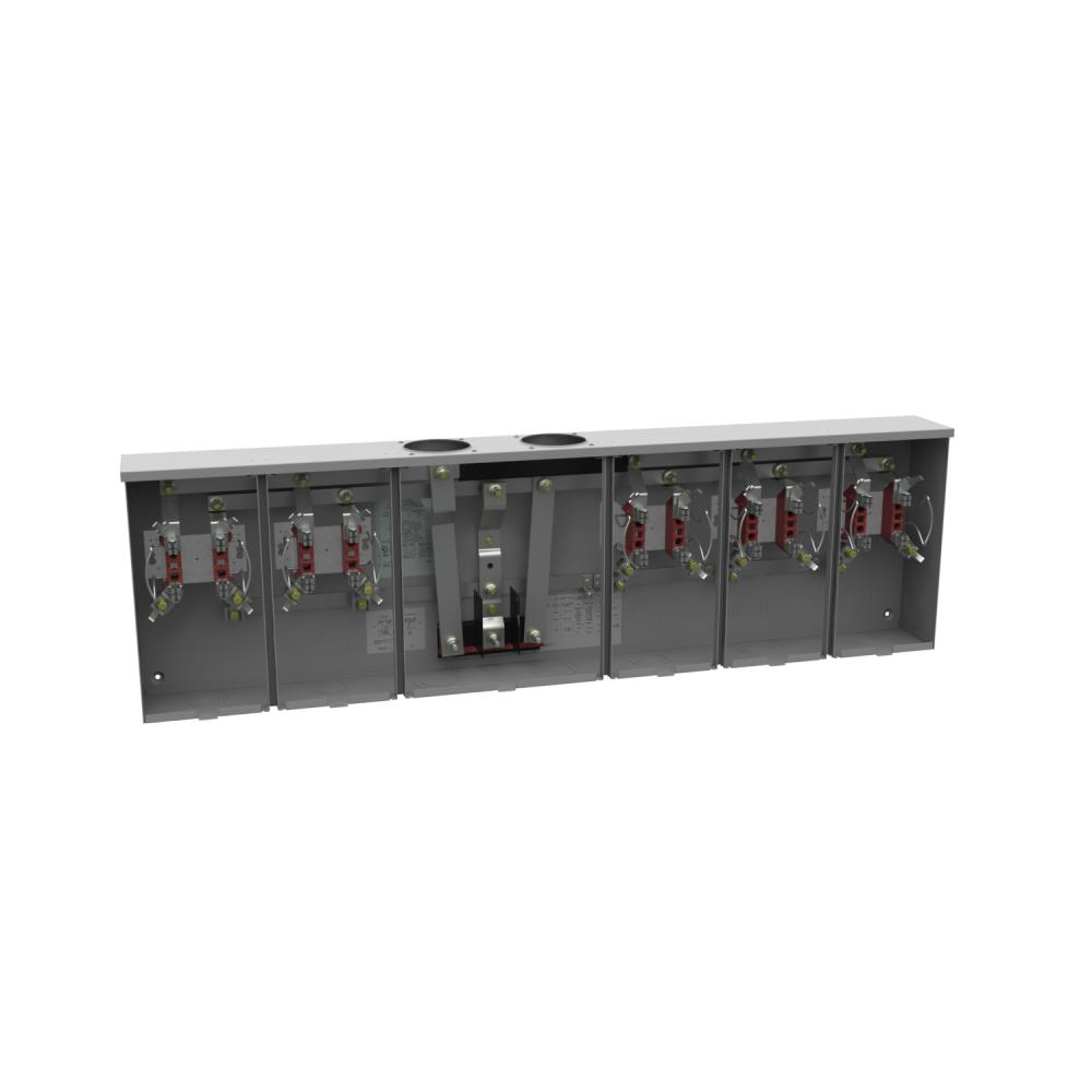 Ringless Meter Socket - 5.125L x 54.688W x16H - 200A - 4 Terminal - Large Hub Opening