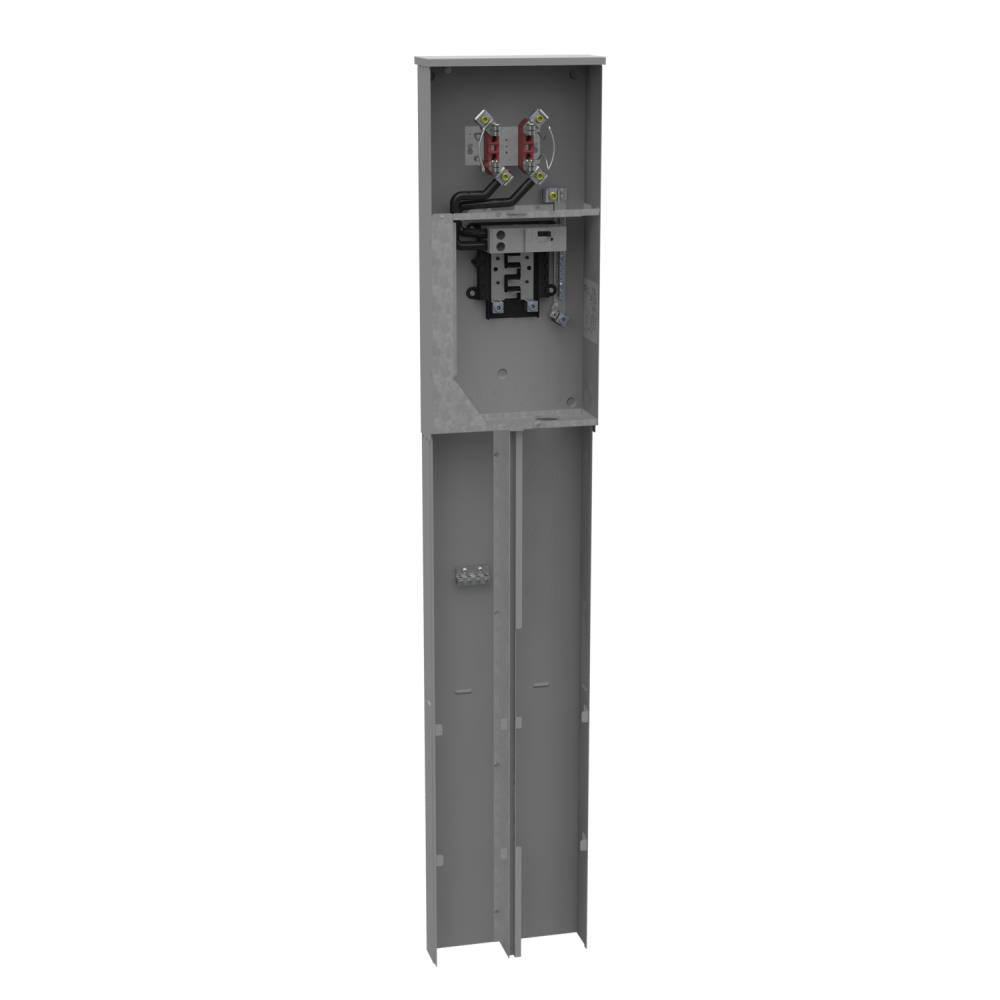 Ringless Meter Socket - 4.5L x 14W x78H - 200A - 4 Terminal - Plain Top