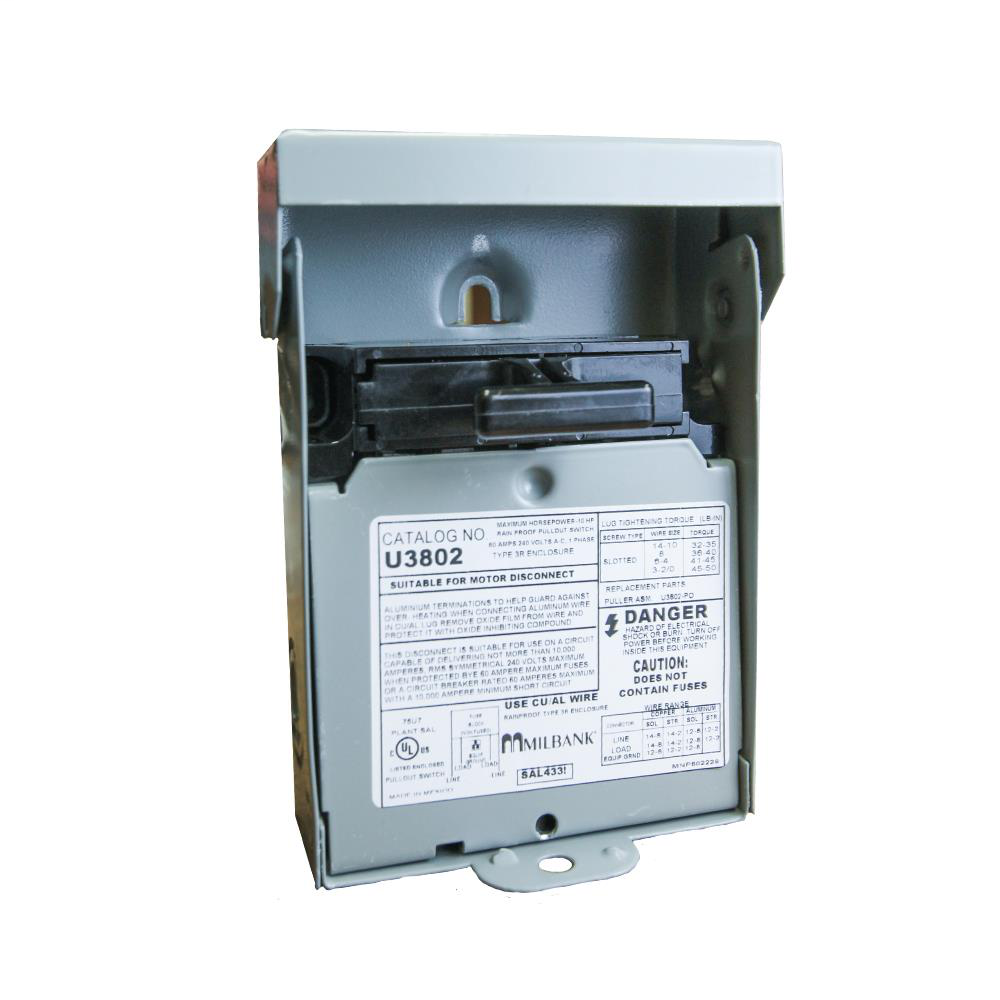 Air Conditioner Disconnect - Painted Steel - Up to 240 VAC