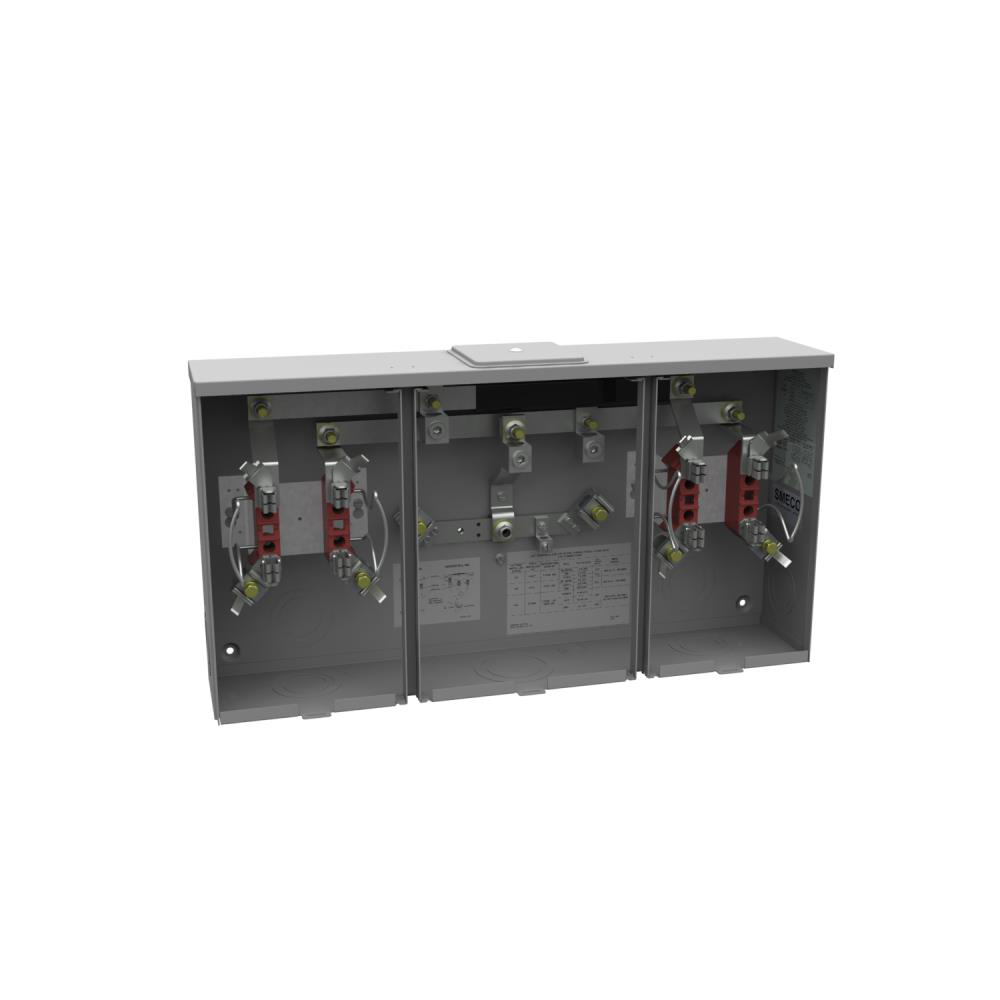 Ringless Meter Socket - 5.125L x 26.5W x14H - 200A - 4 Terminal - Large Closing Plate