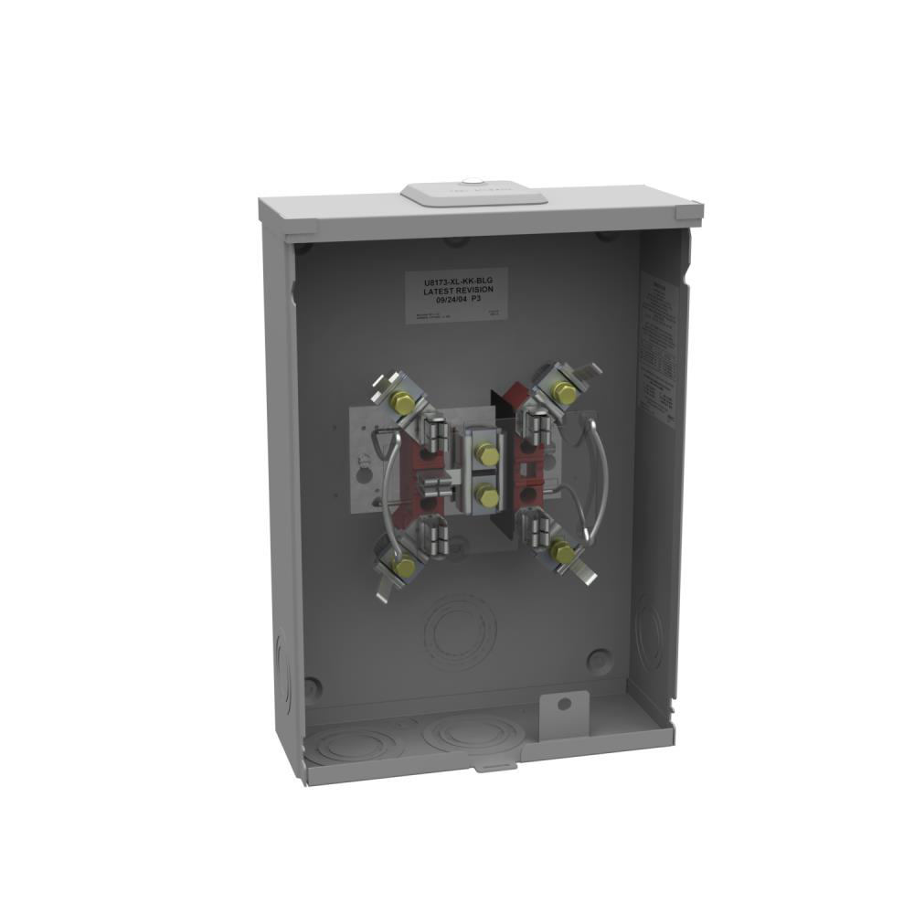 Ringless Meter Socket - 4.125L x 11W x15.5H - 200A - 5 Terminal - Small Closing Plate