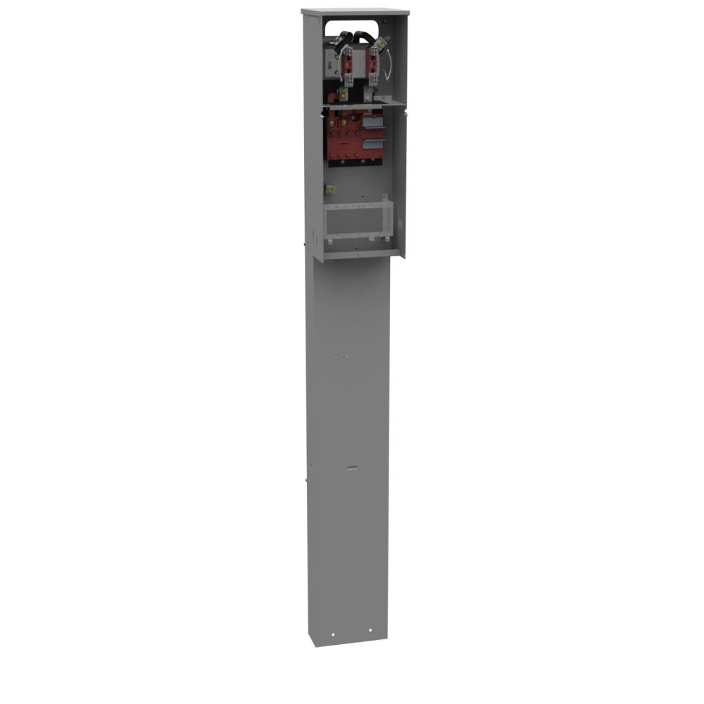 Ringless Meter Socket - 10.25L x 9.688W x80H - 200A - 4 Terminal - Plain Top
