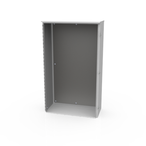 Product image for Milbank 543214-TC3R-SP1 54X14X36 Hinge Cover Type 3R UL Listed Steel No Knockouts ANSI 61 Gray Back Panel Installed Padlocking Door Latch Back Stiffener Special Studs Mounting Emboss Holes In Back