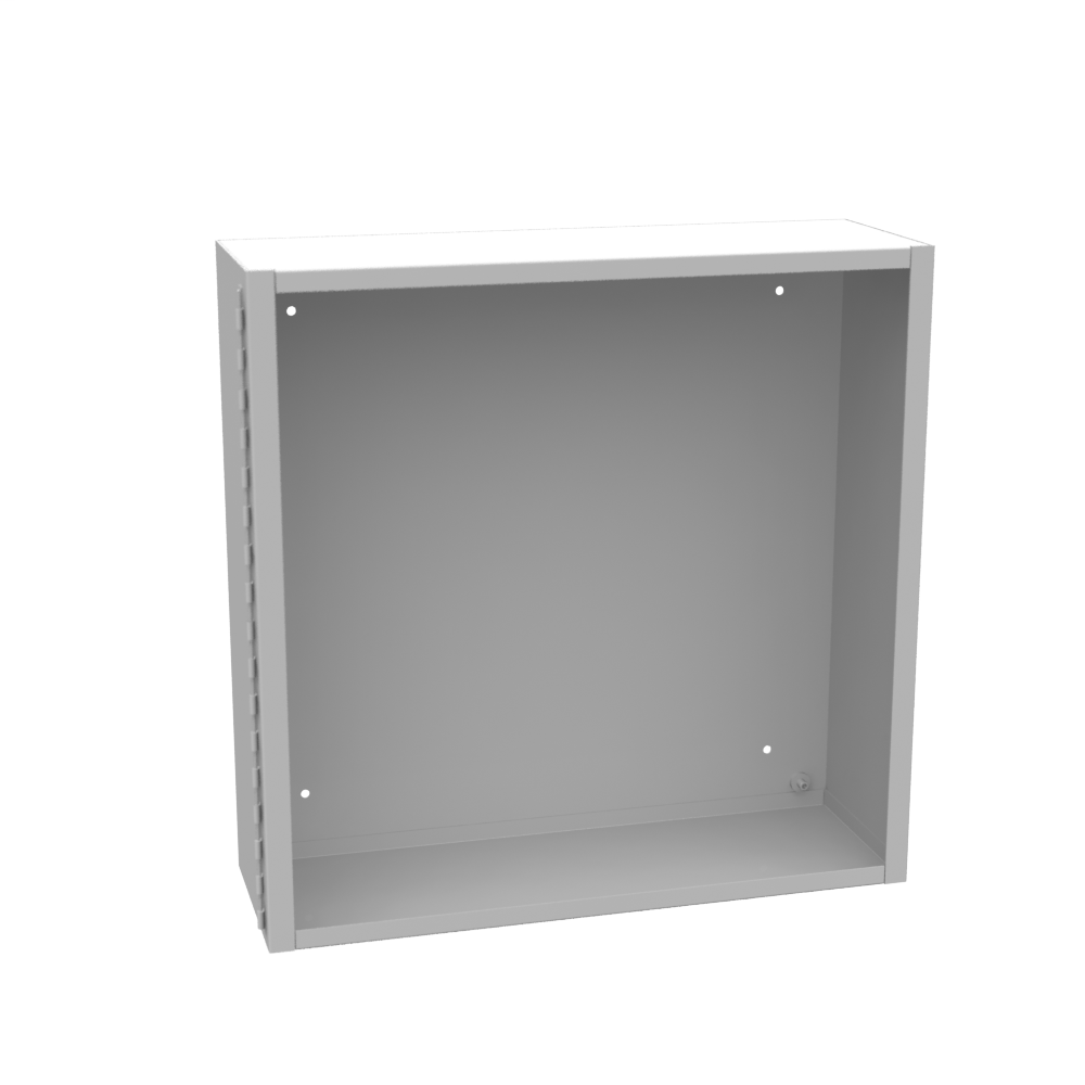 Product image for Milbank 18186-LC1 18x6x18 Hinge Cover Type 1 UL Listed Steel No Knockouts ANSI 61 Gray Continuous Hinge Slotted Quarter Turn Latch