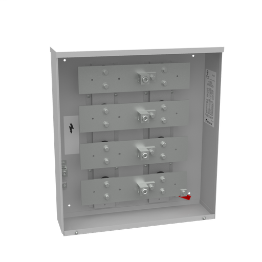 Product image for Milbank U3462-O 400 Ampere 3 Phase 600 Volt 24in-26in-6in Painted Steel Lift Off Screw Front 1 Lugs Per Landing - 4-600kcmil 50k Ampere Interrupting Capacity