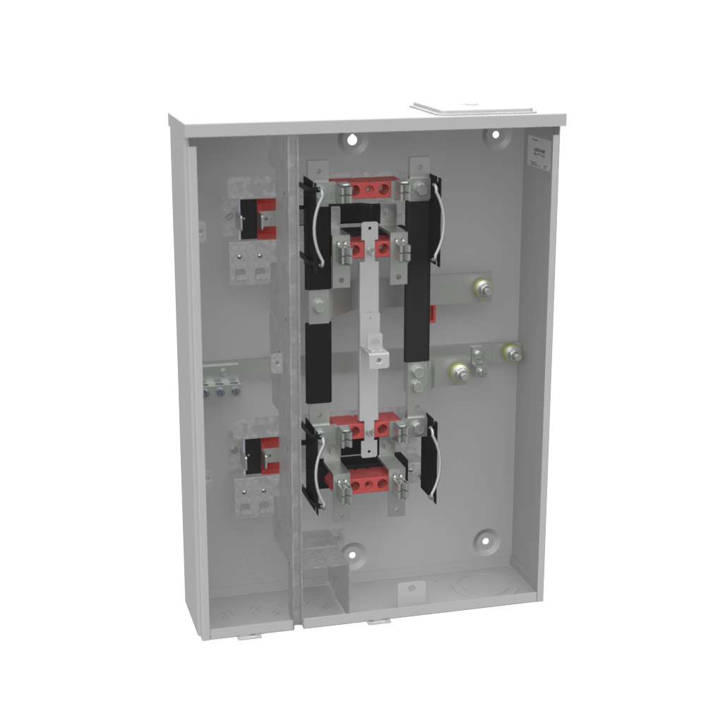 Product image for Milbank U2852-X-HSP 4 Terminal Ringless Large Closing Plate 2 Position 2-125 Ampere Main Breaker Provision Stainless Steel Hasp