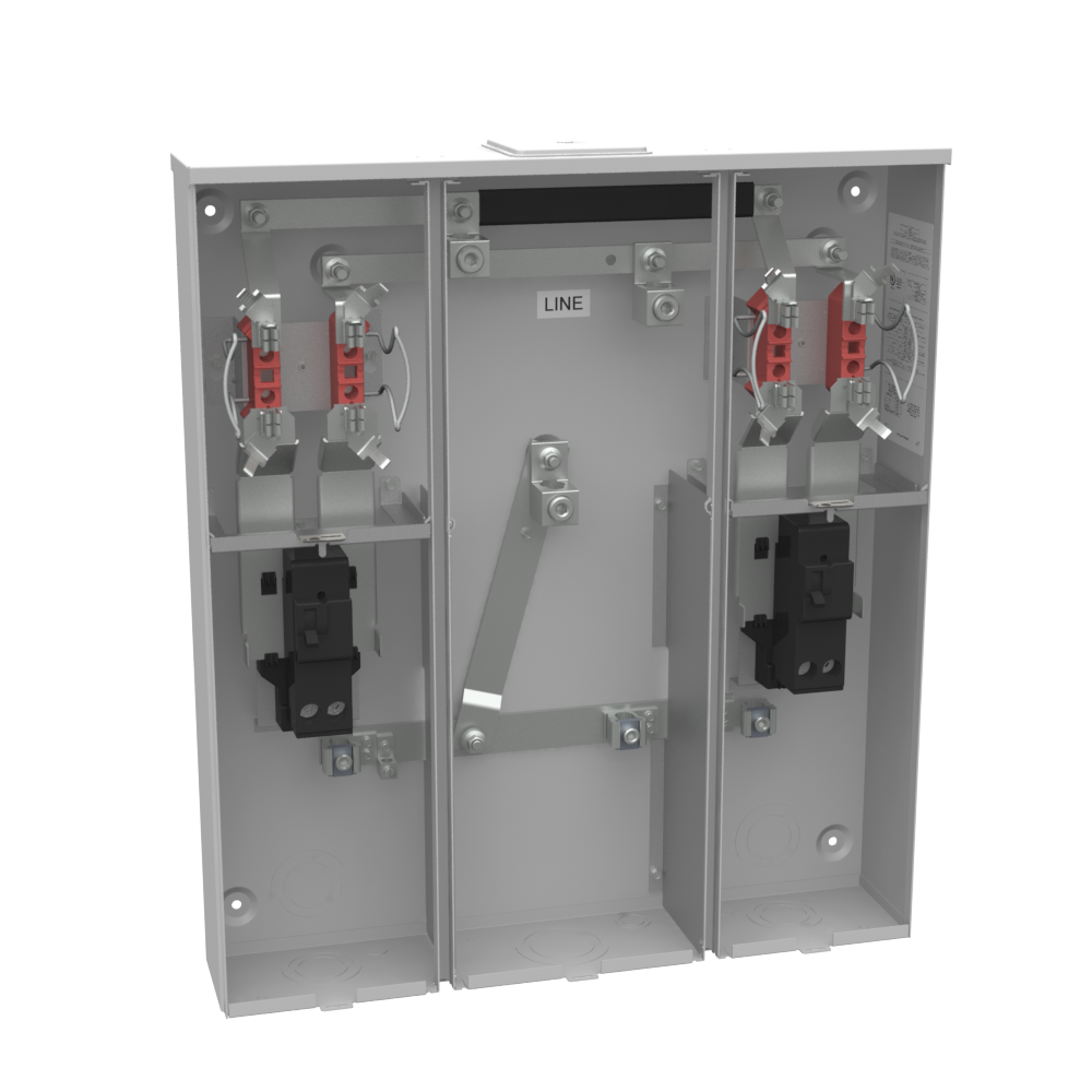 Product image for Milbank U5882-X-2/200-KK-K3-DPL 4 Terminal Ringless Large Closing Plate Horn Bypass 2 Position 2-200 Ampere Main Breaker Double Connector 6-350kcmil Delmarva Power And Light