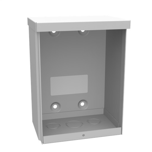 8x4X6 Screw Cover Type 3R UL Listed Steel Knockouts ANSI 61 Gray Quad D Knockout For Lock Emboss Mounting Holes In Back