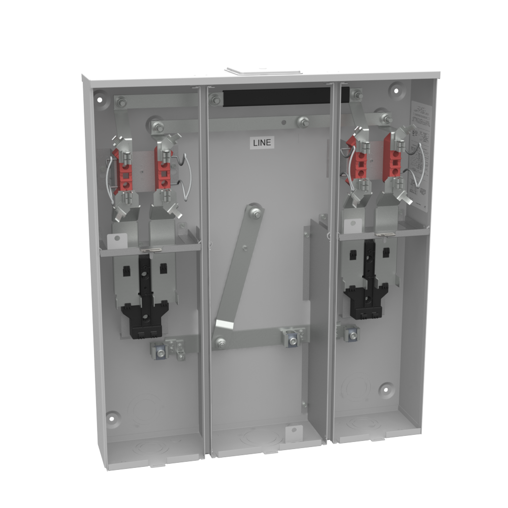 Product image for Milbank U5902-X-KK-BL 4 Terminal Ringless Large Closing Plate Horn Bypass 2 Position 2-125 Ampere Main Breaker Provision 9-16 In Barrel Lock With Bracket Provision
