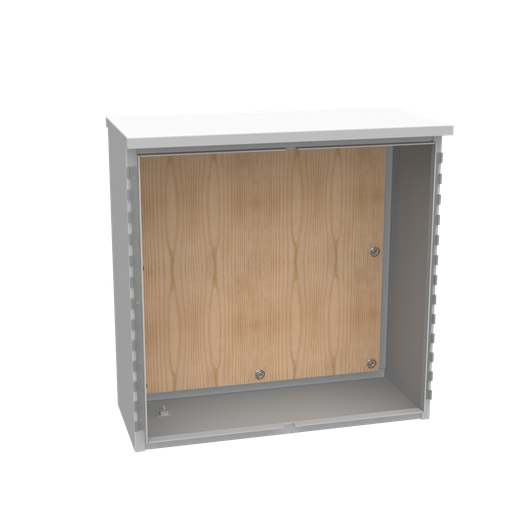 Product image for Milbank 303012-CT3RA-WB 30x12x30 Hinge Cover Type 3R UL Listed Aluminum No Knockouts No Paint Wood Back Board Installed Double Doors Padlocking 3 Point Handle On Right Continuous Hinge