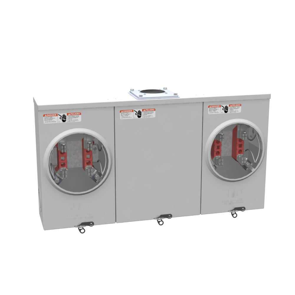 Milbank U1252RRLKKK1BLGSLVG 4 Terminal Ringless Large Hub Open