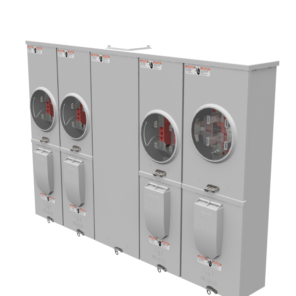 Milbank U6124XBL 4 Terminal Ringless 4 Position Condo With House