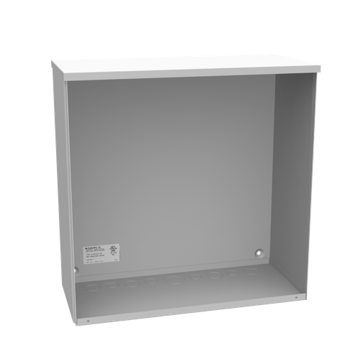 Product image for Milbank 18188-SC3R 18x8x18 Screw Cover Type 3R UL Listed Steel Knockouts ANSI 61 Gray Quad D Knockout For Lock Emboss Mounting Hole In Back