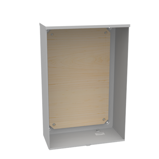 Product image for Milbank U9397-O 24in-36in-11in Painted Steel No Knockouts Lift Off Front Hasp Wood Back Panel Installed
