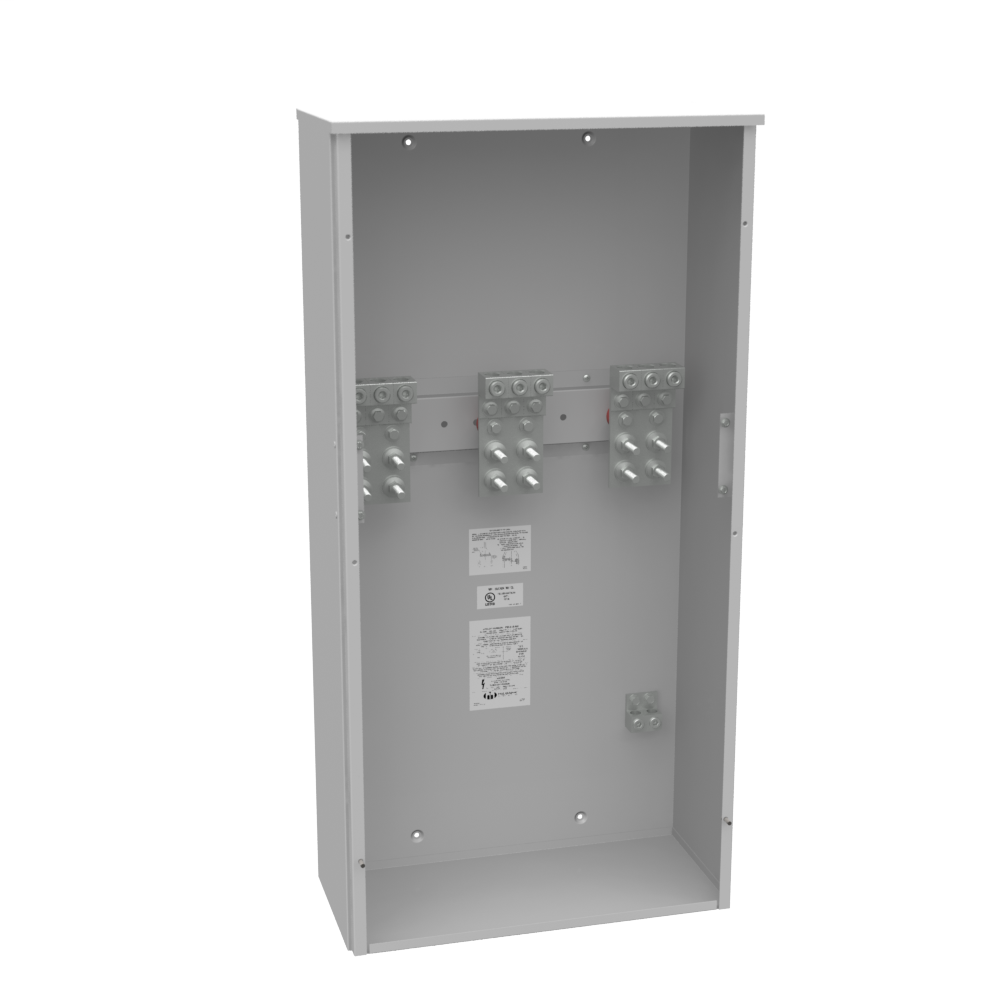 Product image for Milbank PB-018-NK 800 Ampere 1phase 600 Volt 24in-48in-11in Painted Steel No Knockouts Lift Off Screw Front .5-13 Studs 3 Lug Per Landing - 4-600kcmil 10k Ampere Interrupting Capacity