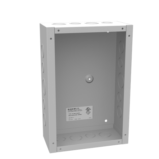 12x4X8 Screw Cover Type 1 UL Listed Steel Knockouts ANSI 61 Gray Cover With Teardrop Slots Mounting Holes In Back