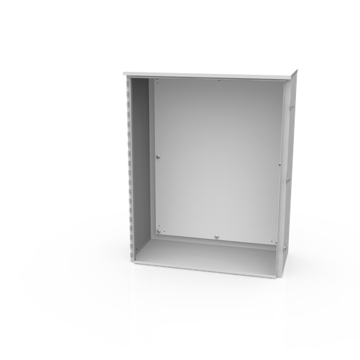 Product image for Milbank 403214-TC3R-SP1 40x14X32 Hinge Cover Type 3R UL Listed Steel No Knockouts ANSI 61 Gray Padlocking Draw Latch Back Panel Installed Continuous Hinge Special Stud Mounting Emboss Holes In Back