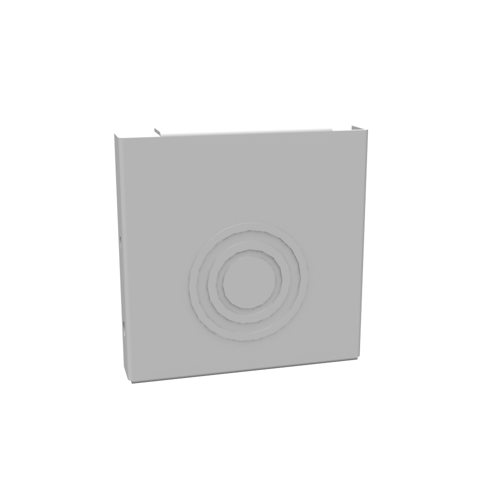 Product image for Milbank 44GE Wireway End Type 1 4X4 Screw Cover ANSI 61 Gray Steel Knockouts