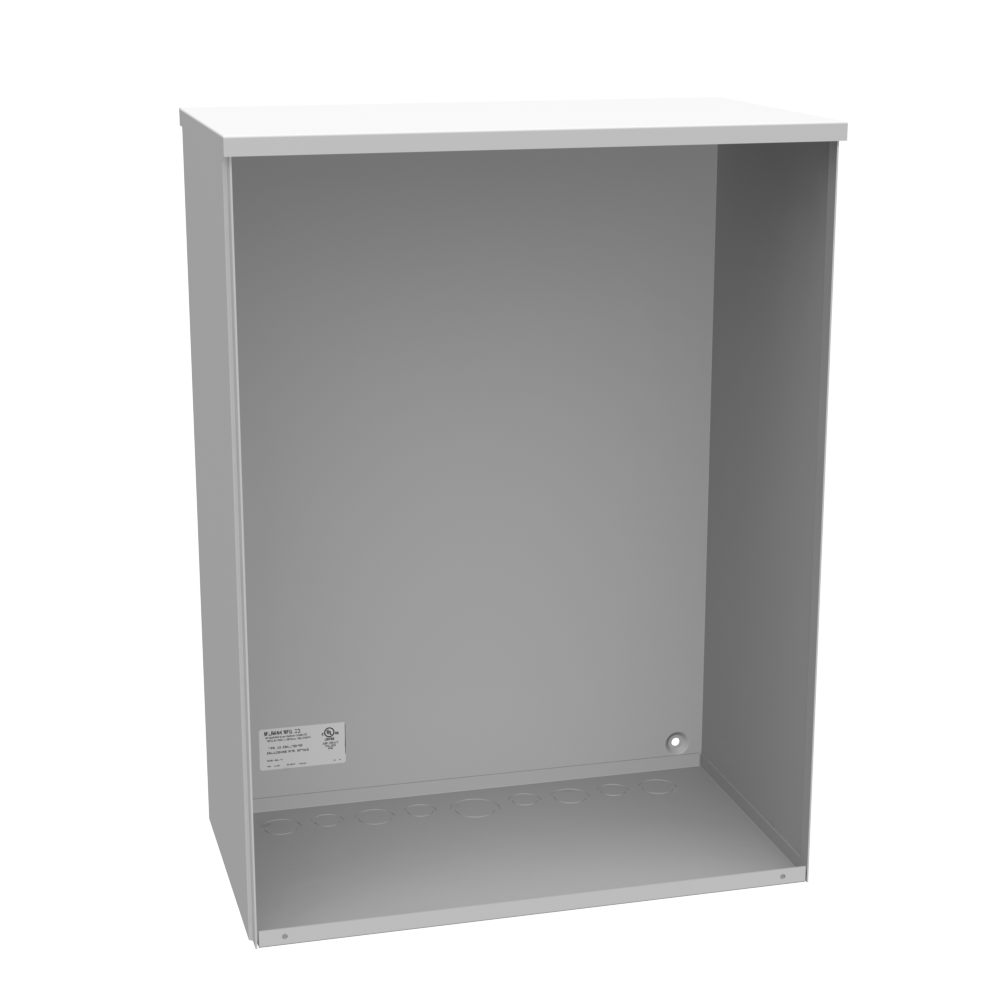 Product image for Milbank 182410-SC3R 24X10x18 Screw Cover Type 3R UL Listed Steel Knockouts ANSI 61 Gray Quad D Knockout For Lock Emboss Mounting Holes In Back