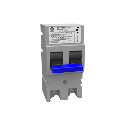 Product image for Milbank UQFPH-M-200 200 Ampere 2 Pole 240 Volt Plug-in 22k Ampere Interrupting Capacity Threaded Tang Load Side