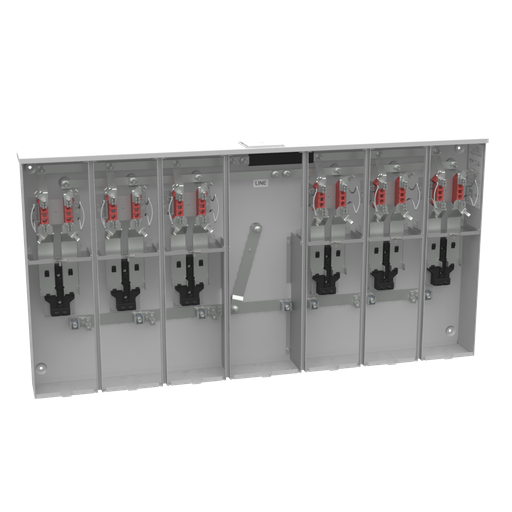 4 Terminal Ringless Large Closing Plate Horn Bypass 6 Position 6-125 Ampere Main Breaker Provision 22k Ampere Interrupting Capacity