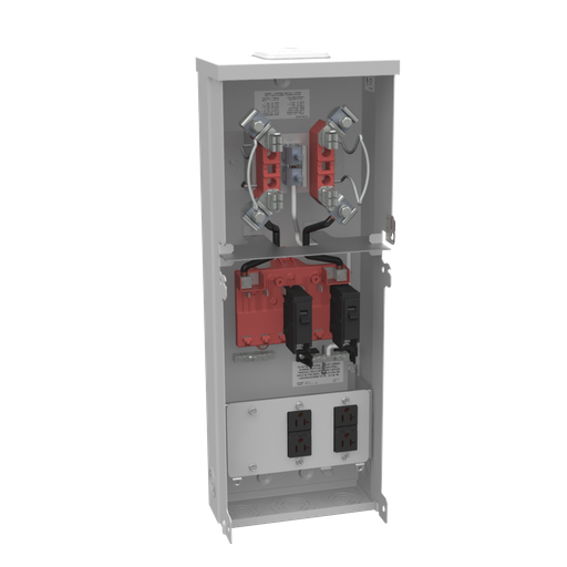 Product image for Milbank U5101-XL-100MB-KK-11GR 4 Terminal Ringless Small Hub Open Horn Bypass 1-100 Ampere Main Breaker 520GR 520GR Surface Mount