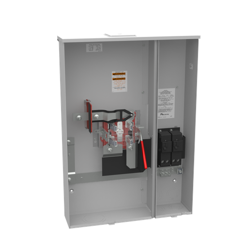 Product image for Milbank U5893-X-2/200 4 Terminal Ringless Large Closing Plate Lever Bypass 2-200 Ampere Main Breaker Side wired