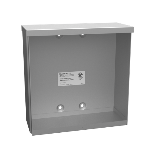 Product image for Milbank 10104-SC3R-NK-NP 10x4X10 Screw Cover Type 3R UL Listed Steel No Knockouts No Paint Quad D Knockout For Lock Emboss Mounting Holes In Back