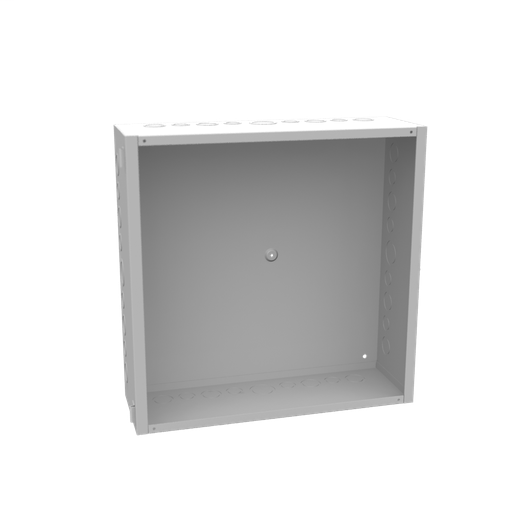 Product image for Milbank 18186-HC1 18x6x18 Hinge Cover Type 1 UL Listed Steel Knockouts ANSI 61 Gray Flush Pull Ring Formed Hinges Mounting Holes In Back