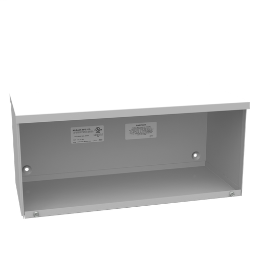 8x18x8 Screw Cover Wireway Type 3R UL Listed Steel No Knockouts ANSI 61 Gray Quad D Knockout For Lock