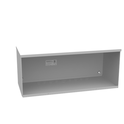 10x24X10 Screw Cover Wireway Type 3R UL Listed Steel No Knockouts ANSI 61 Gray Quad D Knockout For Lock