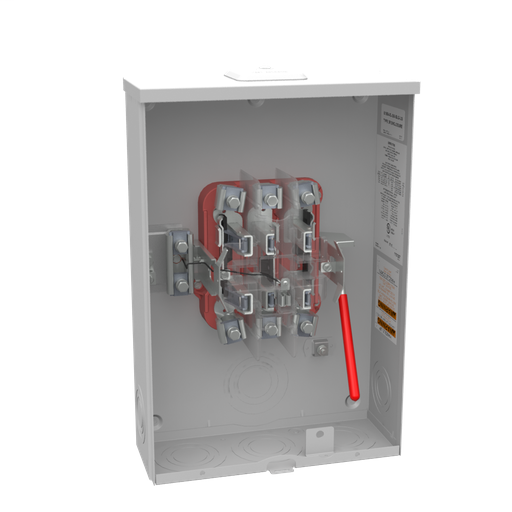 Product image for Milbank U1854-XL-QG-BLG-LIS 7 Terminal Ringless Small Closing Plate Quadplex Ground Lever Bypass 7-8 In Barrel Lock Ground With Bracket Provision Long Island Lighting Company