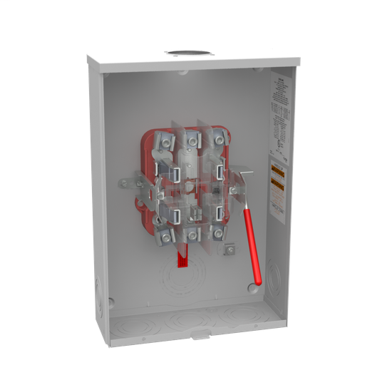 Product image for Milbank U9581-RL-QG-AEP 5 Terminal Ringless Small Hub Open Quadplex Ground Lever Bypass American Electric Power