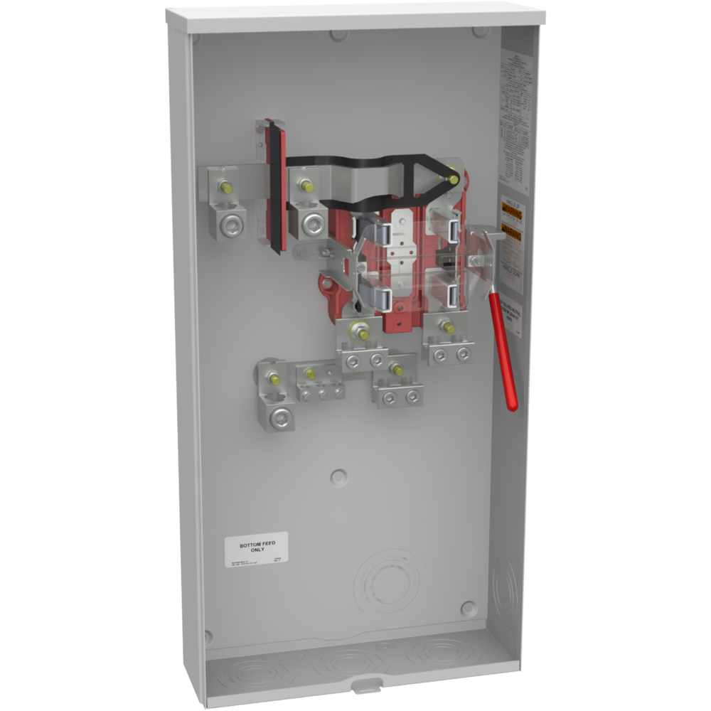 Product image for Milbank U1797-O-K3L-K2L-IL 4 Terminal Ringless Plain Top Lever Bypass Single Connector Locking 4-600kcmil Double Connector Locking 6-350kcmil 7-16 In Knockouts Lock Provision