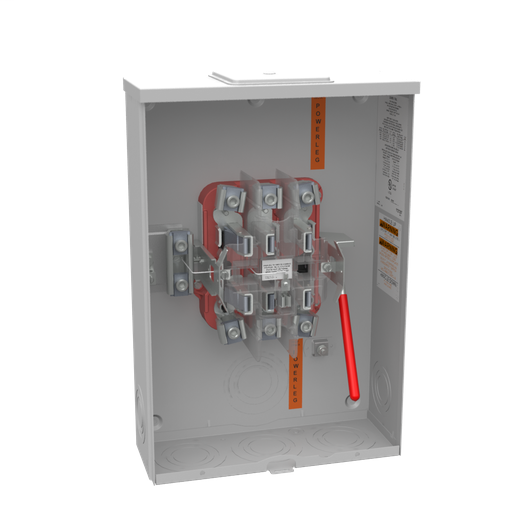 Product image for Milbank U9701-X-QG-BLG-AEP 7 Terminal Ringless Large Closing Plate Quadplex Ground Lever Bypass 7-8 In Barrel Lock Ground With Bracket Provision American Electric Power